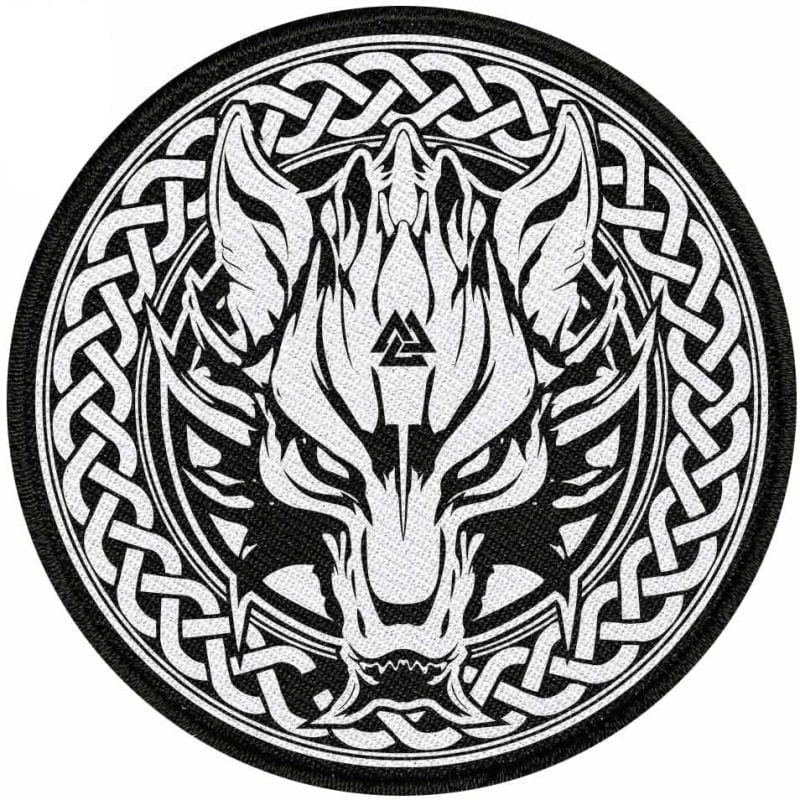 Fenrir Wolf Son of Loki Valknut Viking Ragnarok 27cm - 10.6" Backpatch